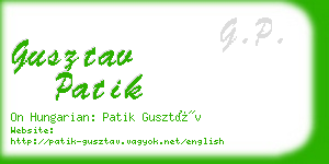 gusztav patik business card